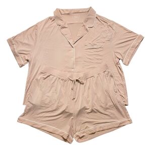 Cozy Earth Blush Mauve 2pc Pajama Short Set Wmns Plus XXL Sleepwear Comfort Soft